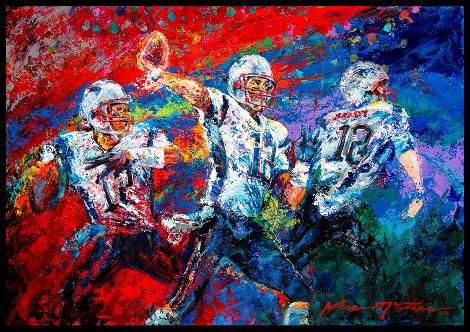 The Release Tom Brady throwing the football by Jace McTier NFL Patriots Pats Football Art Red Blue Purple 12
